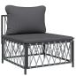 Preview: ARDEBO.de - 7-tlg. Garten-Lounge-Set mit Kissen Anthrazit Stahl