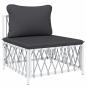 Preview: ARDEBO.de - 6-tlg. Garten-Lounge-Set mit Kissen Weiß Stahl