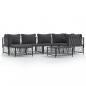 Preview: ARDEBO.de - 7-tlg. Garten-Lounge-Set mit Kissen Anthrazit Stahl