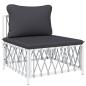 Preview: ARDEBO.de - 7-tlg. Garten-Lounge-Set mit Kissen Weiß Stahl