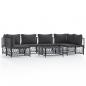 Preview: ARDEBO.de - 7-tlg. Garten-Lounge-Set mit Kissen Anthrazit Stahl