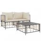 Preview: 3-tlg. Garten-Lounge-Set mit Kissen Anthrazit Poly Rattan
