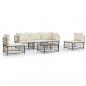 Preview: 6-tlg. Garten-Lounge-Set mit Kissen Anthrazit Poly Rattan