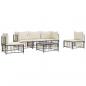Preview: 6-tlg. Garten-Lounge-Set mit Kissen Anthrazit Poly Rattan