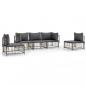 Preview: 5-tlg. Garten-Lounge-Set mit Kissen Anthrazit Poly Rattan