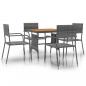 Preview: 5-tlg. Garten-Essgruppe Poly Rattan Grau