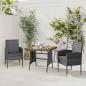 Preview: ARDEBO.de - 3-tlg. Garten-Essgruppe Poly Rattan Grau