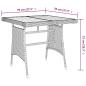 Preview: 3-tlg. Garten-Essgruppe Poly Rattan Grau