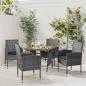 Preview: ARDEBO.de - 5-tlg. Garten-Essgruppe Poly Rattan Grau
