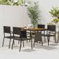 Preview: ARDEBO.de - 5-tlg. Garten-Essgruppe Poly Rattan Schwarz