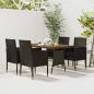 Preview: ARDEBO.de - 5-tlg. Garten-Essgruppe Poly Rattan Schwarz