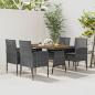 Preview: ARDEBO.de - 5-tlg. Garten-Essgruppe Poly Rattan Grau