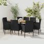 Preview: ARDEBO.de - 9-tlg. Garten-Essgruppe Poly Rattan Schwarz