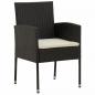Preview: 9-tlg. Garten-Essgruppe Poly Rattan Schwarz