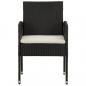 Preview: 9-tlg. Garten-Essgruppe Poly Rattan Schwarz
