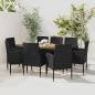 Preview: ARDEBO.de - 9-tlg. Garten-Essgruppe Poly Rattan Schwarz