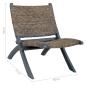 Preview: Relaxstuhl Grau Natur Kubu-Rattan und Massivholz Mahagoni