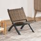 Preview: Relaxstuhl Grau Natur Kubu-Rattan und Massivholz Mahagoni