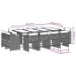 Preview: 13-tlg. Garten-Essgruppe mit Kissen Schwarz Poly Rattan