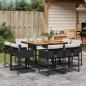 Preview: ARDEBO.de - 9-tlg. Garten-Essgruppe mit Kissen Schwarz Poly Rattan