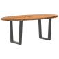 Preview: ARDEBO.de - Esstisch Hellbraun 200x100x74 cm Massivholz Eiche Oval