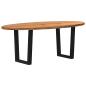 Preview: ARDEBO.de - Esstisch Hellbraun 200x100x74 cm Massivholz Eiche Oval