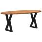 Preview: ARDEBO.de - Esstisch Hellbraun 200x100x74 cm Massivholz Eiche Oval