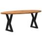 Preview: Esstisch Hellbraun 200x100x74 cm Massivholz Eiche Oval
