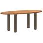 Preview: ARDEBO.de - Esstisch Hellbraun 200x100x74 cm Massivholz Eiche Oval