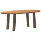 Preview: Esstisch Hellbraun 200x100x74 cm Massivholz Eiche Oval