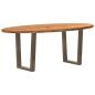 Preview: ARDEBO.de - Esstisch Hellbraun 200x100x74 cm Massivholz Eiche Oval