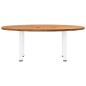 Preview: Esstisch Hellbraun 200x100x74 cm Massivholz Eiche Oval