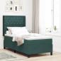 Preview: ARDEBO.de - Boxspringbett mit Kopfteil Dunkelgrün 90 x 200 cm Samt