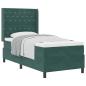 Preview: Boxspringbett mit Kopfteil Dunkelgrün 90 x 200 cm Samt