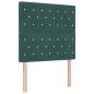 Preview: LED Boxspringbett mit Matratze Dunkelgrün 90 x 200 cm Samt