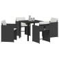 Preview: Garten Essgruppe 5 pcs Schwarz Poly-Rattan