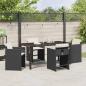 Preview: Garten Essgruppe 5 pcs Schwarz Poly-Rattan