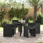 Preview: ARDEBO.de - Garten Essgruppe 5 pcs Schwarz Poly-Rattan