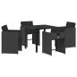 Preview: Garten Essgruppe 5 pcs Schwarz Poly-Rattan