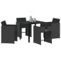Preview: Garten Essgruppe 5 pcs Schwarz Poly-Rattan