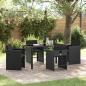 Preview: ARDEBO.de - Garten Essgruppe 5 pcs Schwarz Poly-Rattan