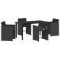 Preview: Garten Essgruppe 5 pcs Schwarz Poly-Rattan