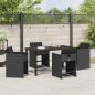 Preview: Garten Essgruppe 5 pcs Schwarz Poly-Rattan