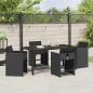 Preview: Garten Essgruppe 5 pcs Schwarz Poly-Rattan