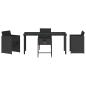 Preview: Garten Essgruppe 5 pcs Schwarz Poly-Rattan