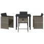 Preview: Garten Essgruppe 5 pcs Grau Poly-Rattan