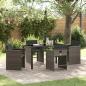 Preview: ARDEBO.de - Garten Essgruppe 5 pcs Grau Poly-Rattan