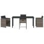 Preview: Garten Essgruppe 5 pcs Grau Poly-Rattan