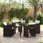 Preview: ARDEBO.de - Garten Essgruppe 5 pcs Braun Poly-Rattan