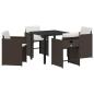 Preview: Garten Essgruppe 5 pcs Braun Poly-Rattan